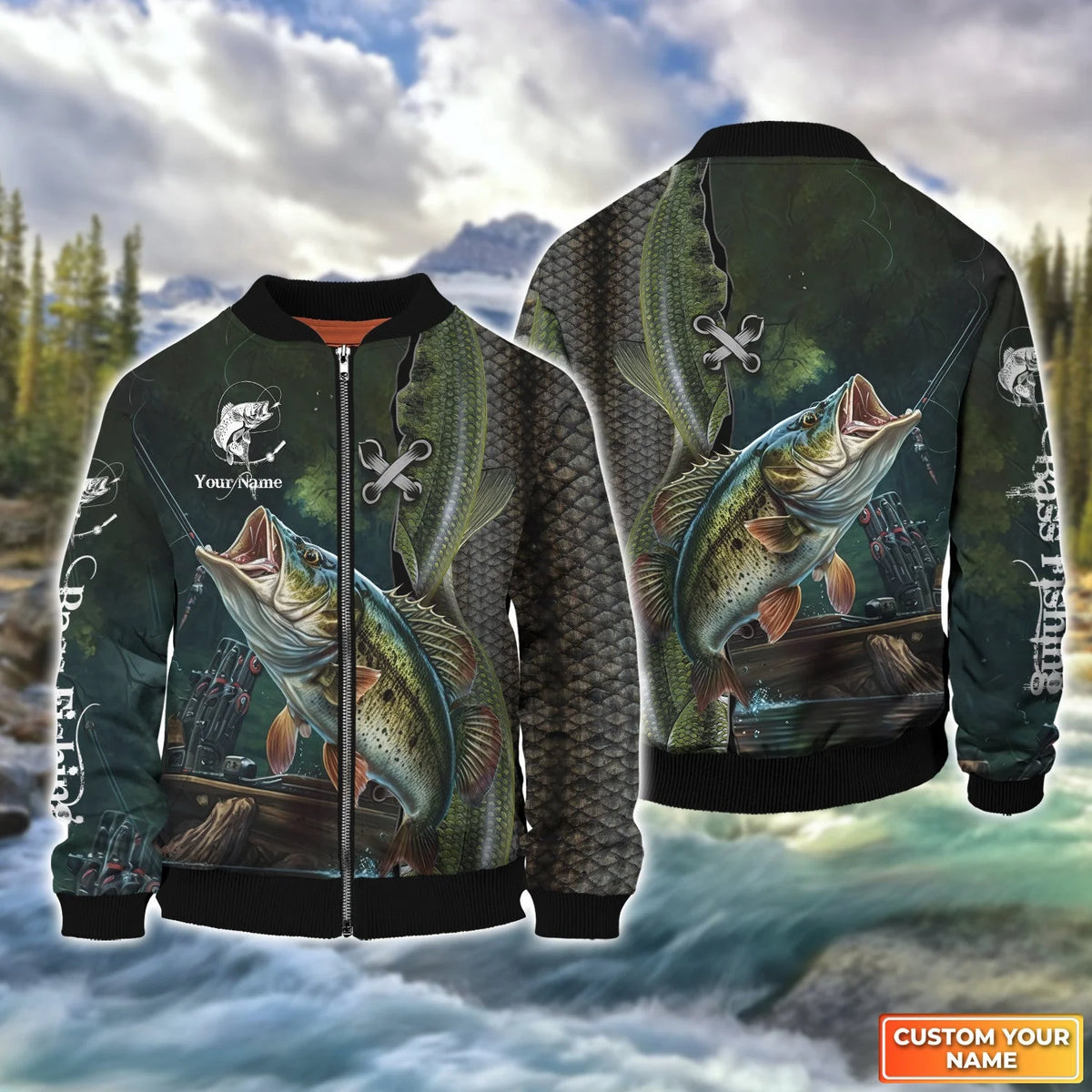 Bass Fishing Personalized Name 3D Full Print Shirts 09 FISH0063