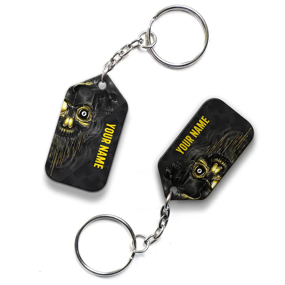 Pool Shut Up And Shoot Personalized Name 3D Keychain Gift For Billiard Players ORN0203
