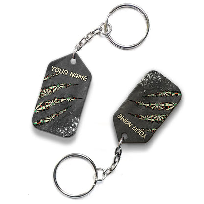 Thunder Dartboard Personalized Name 3D Viking And Darts Keychain For Dart Team Player 02 ORN0180