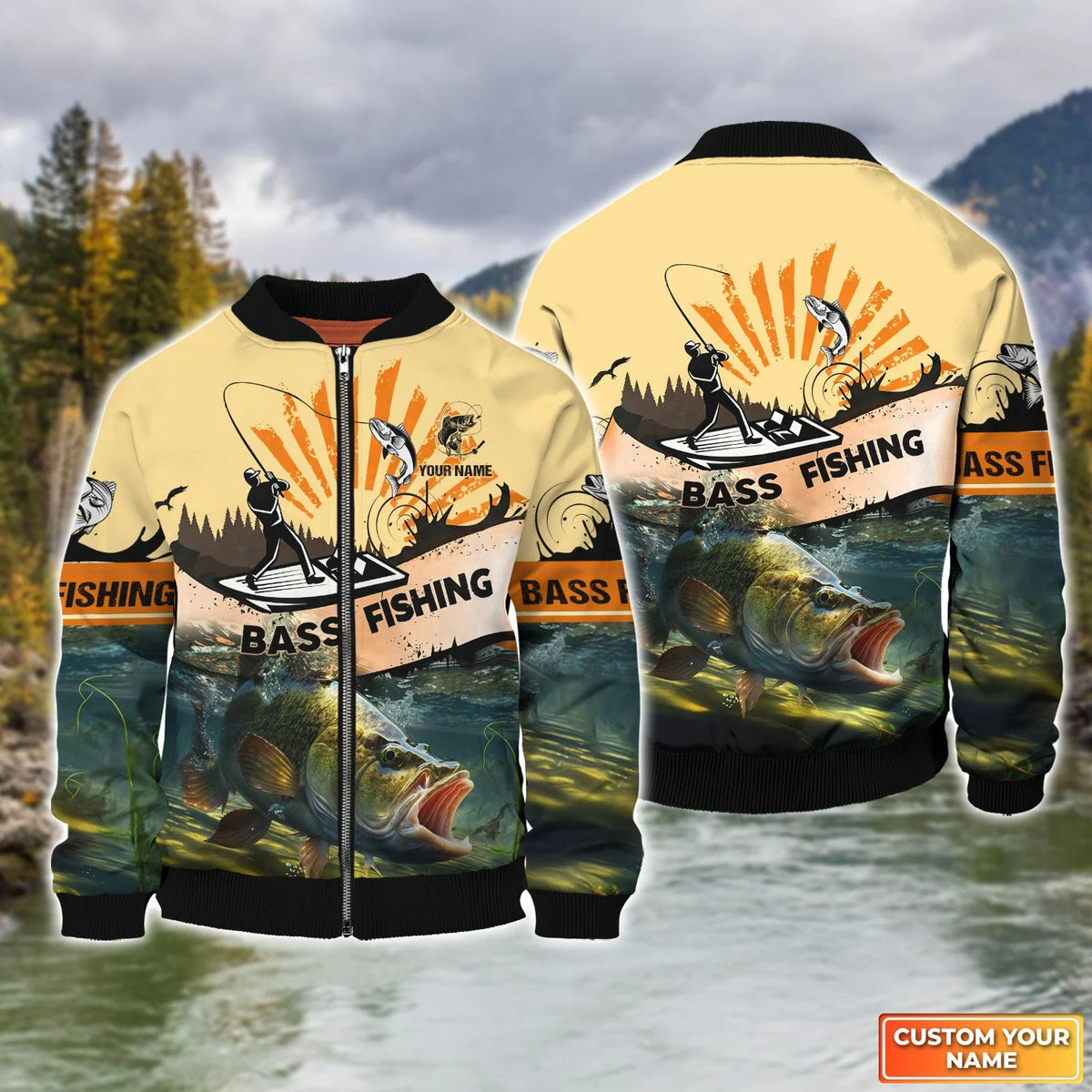 Bass Fishing Personalized Name 3D Full Print Shirts 08 FISH0064