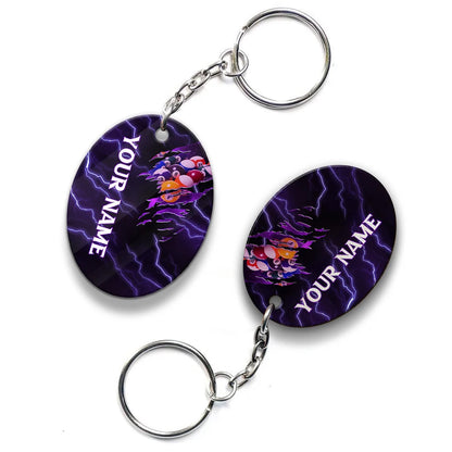 Thunder Pattern Viking Billiard Pool 8 Ball Personalized Name Keychain Gift For Billiard Players ORN0193