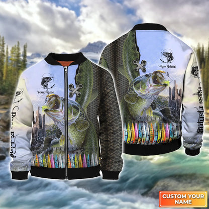 Bass Fishing And Fishing Tackle Personalized Name 3D Full Print Shirts FISH0065