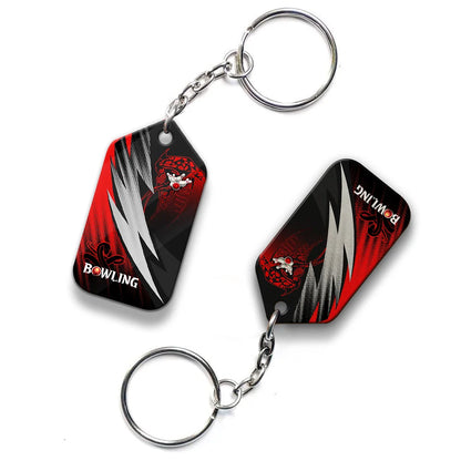 Strike Bloody Snake Bowling Ball On Fire Personalized Name 3D Keychain ORN0169