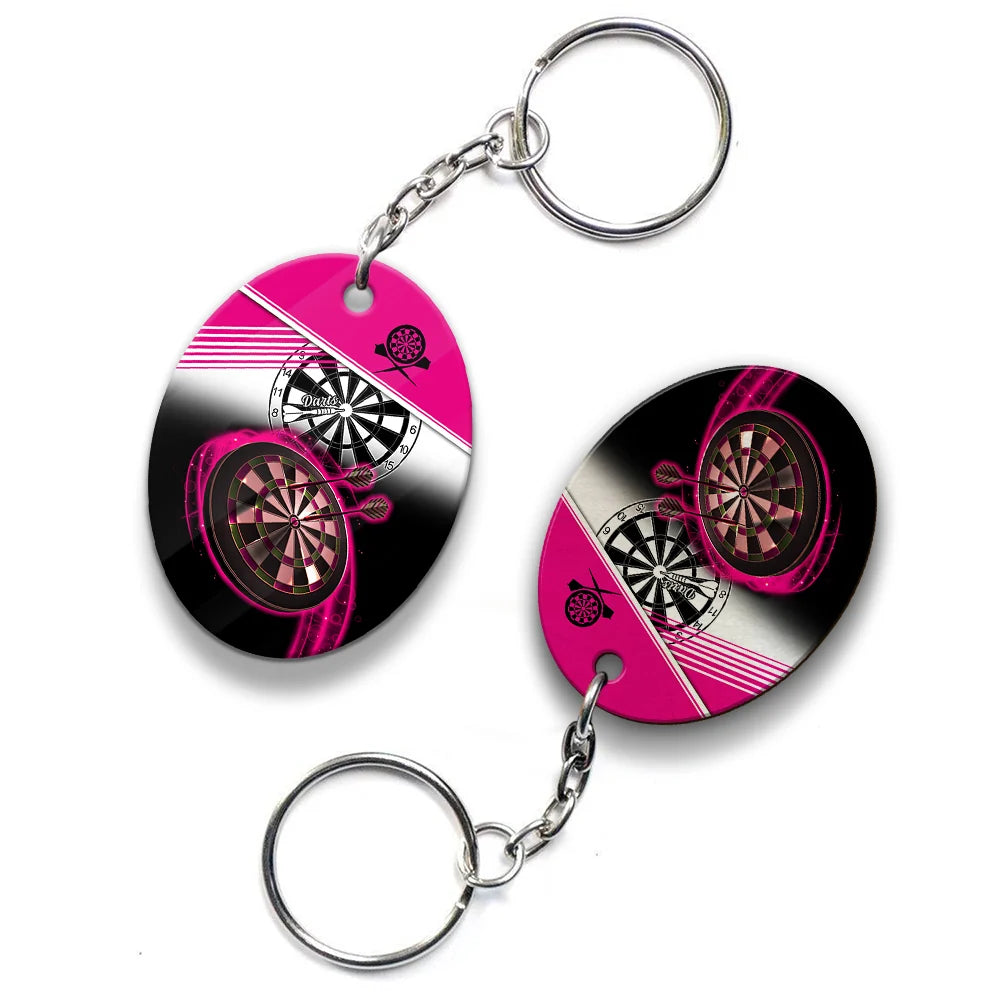 The Coolest Girls Throw Darts Keychain For Dart Team Player ORN0194
