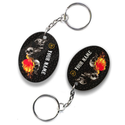 Pickleball Skull Hello Darkness My Old Friend Personalized Name 3D Keychain Gift For Pickleball Player ORN0199