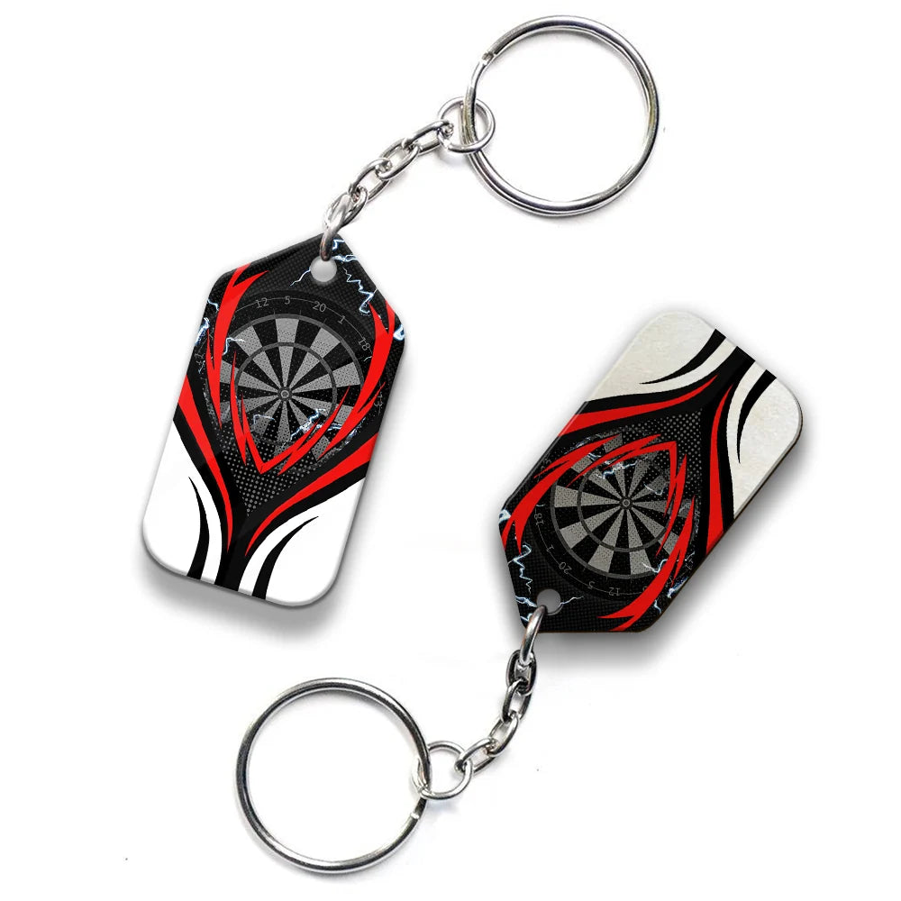 Flame Bullseye Dartboard Wolf And Darts Keychain For Dart Team Player ORN0242