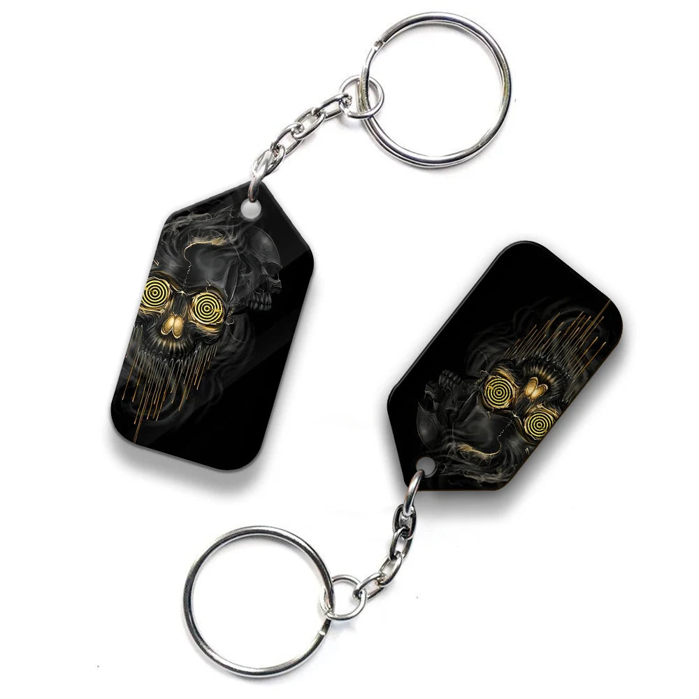 Shut Up And Bowl Golden Skull Keychain Gift For Bowler ORN0160