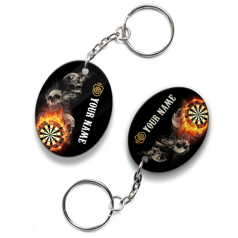 Hello Darkness My Old Friend I've Come To Play With You Again Personalized Name 3D Keychain For Dart Team Player ORN0201