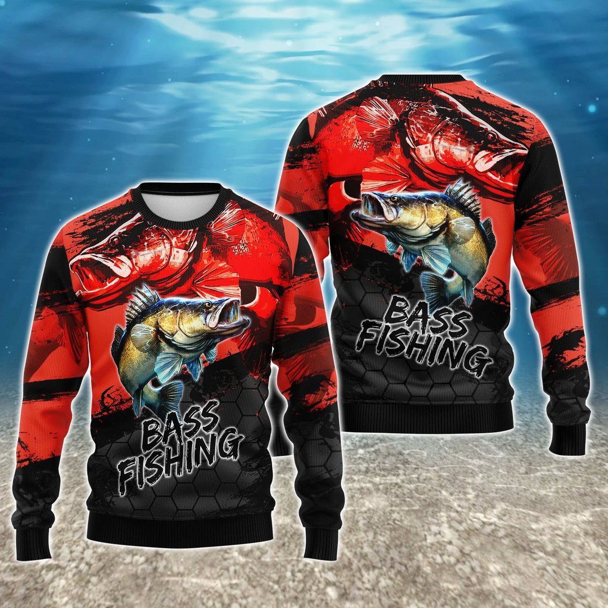 Bass Fishing Red 3D Hoodie Shirt For Men Hunting Life Hoodie Gifts FISH0069