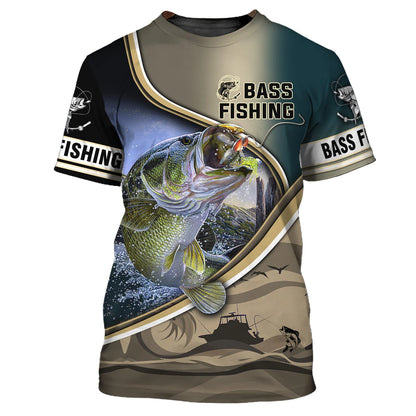 Bass Fishing Hooked 3D Hoodie Tshirt FISH0073