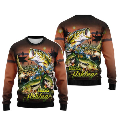 Bass Fishing Shirt Fish 3D Printed Fishing Hoodie Tshirt FISH0108
