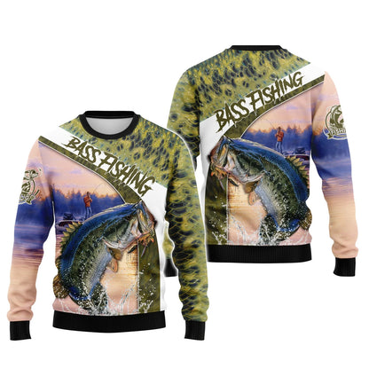 Fishing Shirt Bass Shirts for Men Fish 3D Printed Fishing Hoodie Tshirt FISH0079