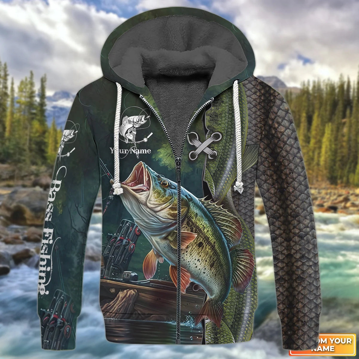 Bass Fishing Personalized Name 3D Full Print Shirts 09 FISH0063