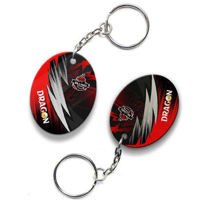 Dragon Team Billiard Pool 9 Ball On Fire Personalized Name 3D Keychain Gift For Billiard Players ORN0186