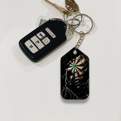 Darts Paint Splash Personalized Name Viking And Darts Keychain For Dart Team Player ORN0174