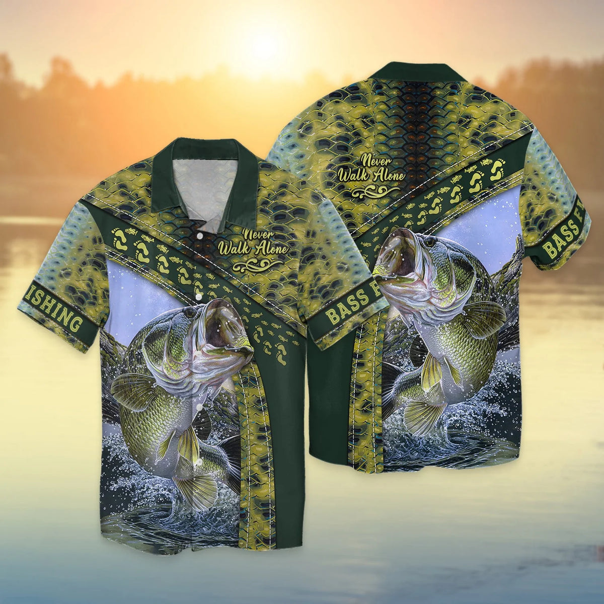Bass Fishing Never Walk Alone 3D Full Print FISH0024