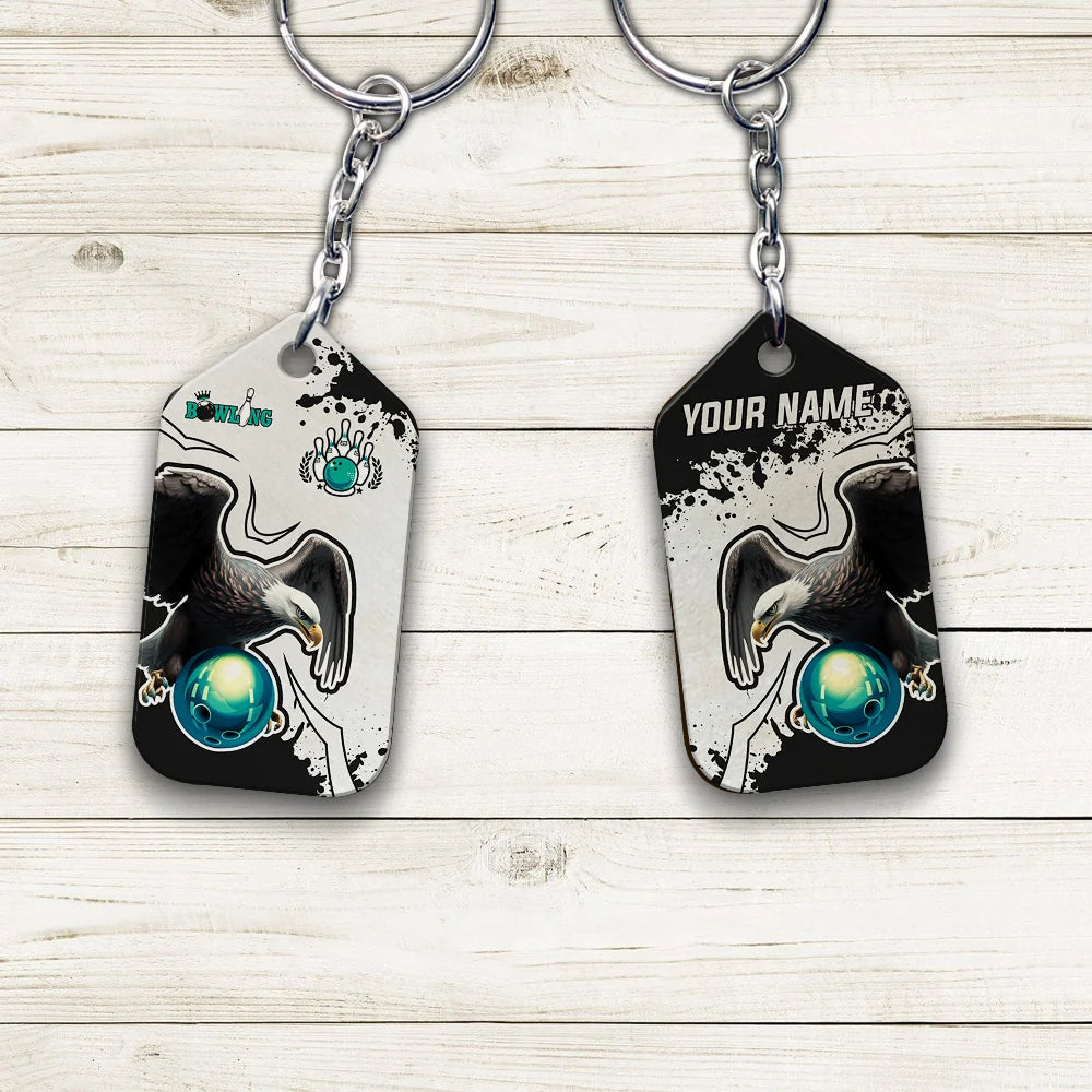 American Eagle Bowling Team Personalized Name 3D Keychain ORN0226