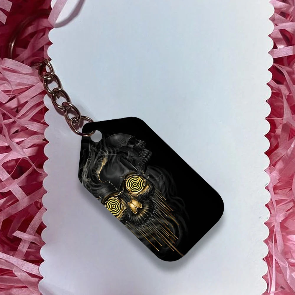 Shut Up And Bowl Golden Skull Keychain Gift For Bowler ORN0160