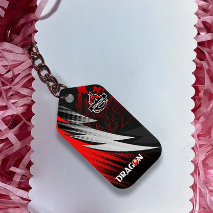 Dragon Team Red Bowling Ball On Fire Personalized Name 3D Keychain ORN0164