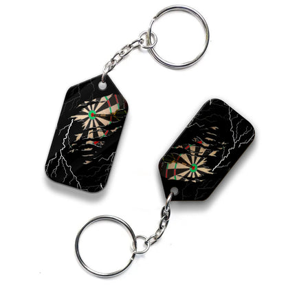 Darts Paint Splash Personalized Name Viking And Darts Keychain For Dart Team Player ORN0174