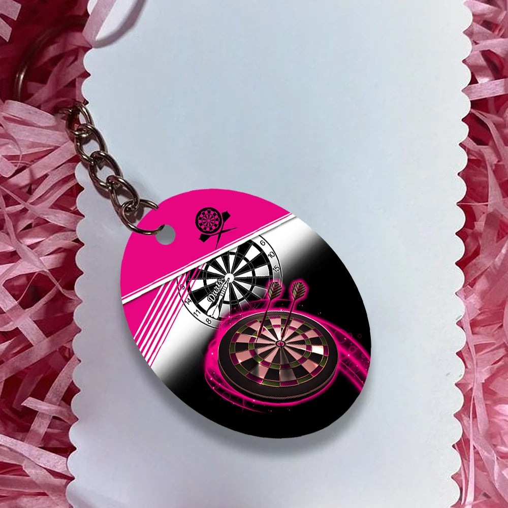 The Coolest Girls Throw Darts Keychain For Dart Team Player ORN0194