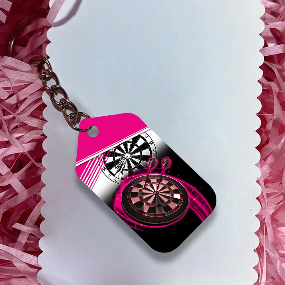 The Coolest Girls Throw Darts Keychain For Dart Team Player ORN0175