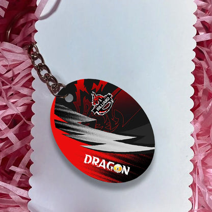 Dragon Team Billiard Pool 9 Ball On Fire Personalized Name 3D Keychain Gift For Billiard Players ORN0186