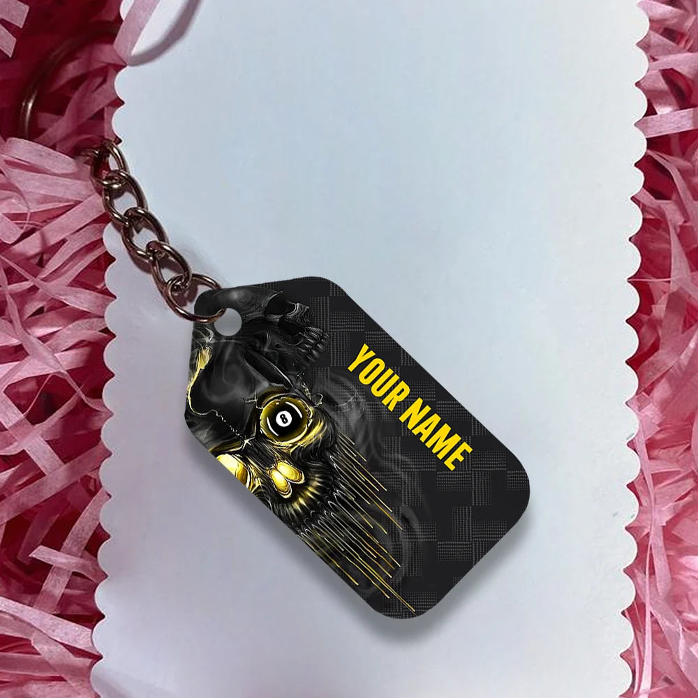 Pool Shut Up And Shoot Personalized Name 3D Keychain Gift For Billiard Players ORN0203
