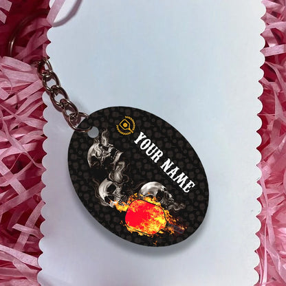 Pickleball Skull Hello Darkness My Old Friend Personalized Name 3D Keychain Gift For Pickleball Player ORN0199