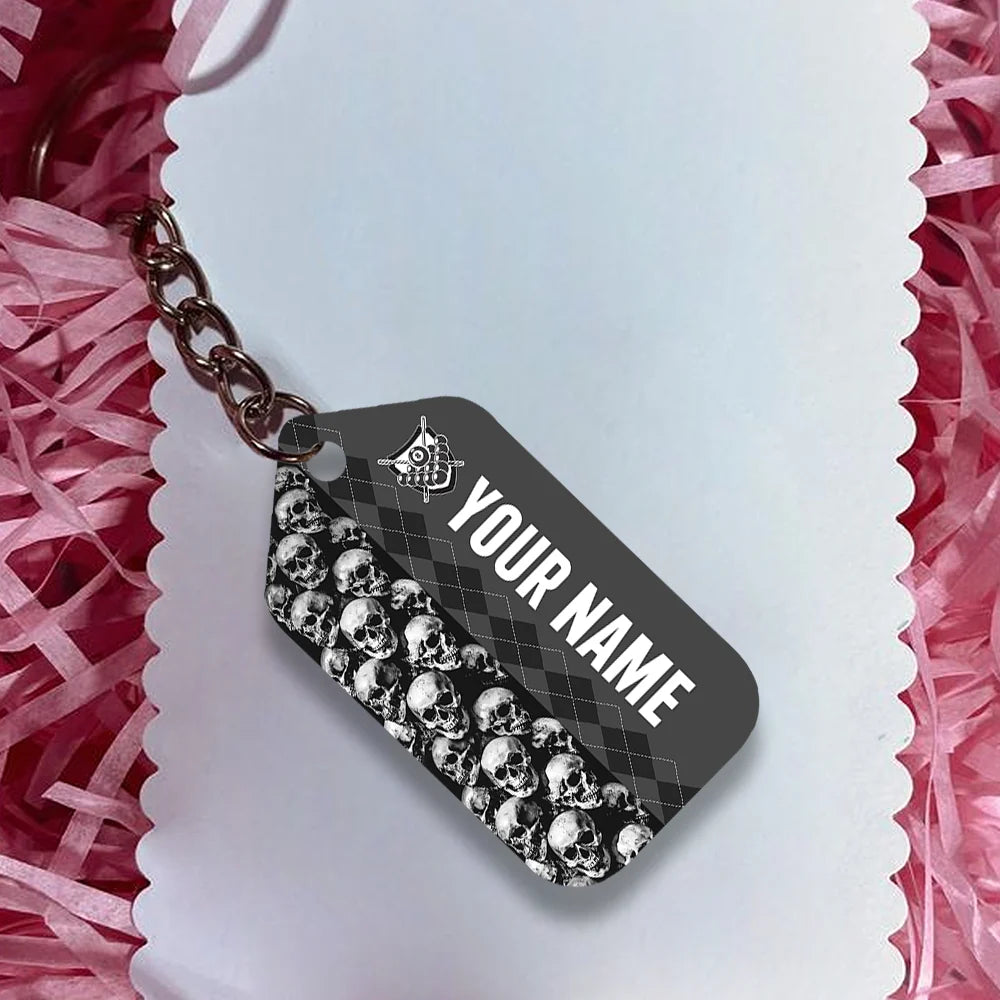 Billiard I Beat People With A Stick Personalized Name Keychain For Billiard Players ORN0245